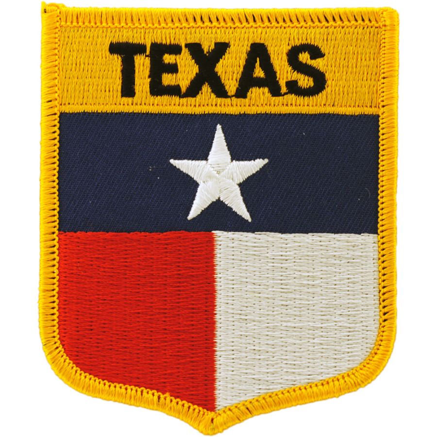Texas - State Flag Shield Embroidered Iron-On Patch