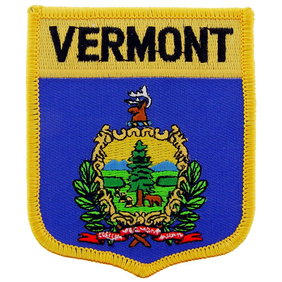 Vermont - State Flag Shield Embroidered Iron-On Patch
