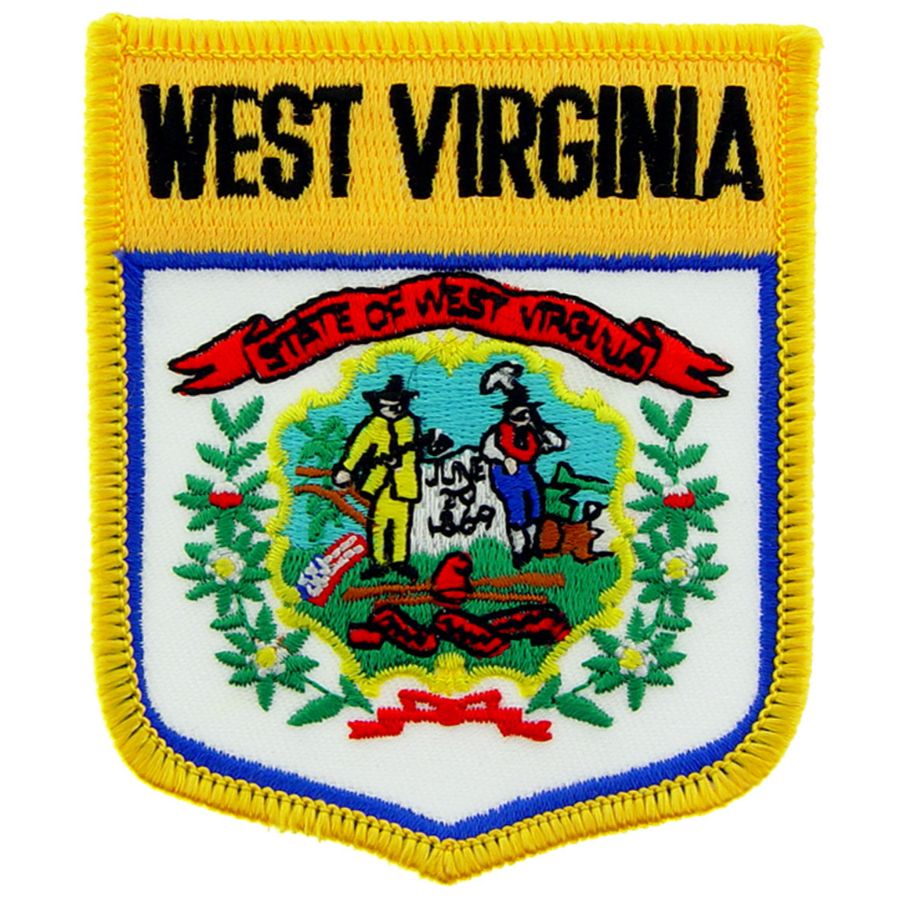 West Virginia - State Flag Shield Embroidered Iron-On Patch