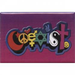 Happy Coexist - Refrigerator Magnet
