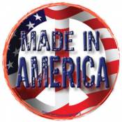 Made In America American Flag Peace Sign - Round Sticker