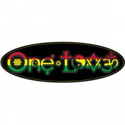 One Love Symbols Rasta - Oval Bumper Sticker