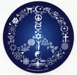 Coexist Peace Symbol Interfaith - Round Sticker