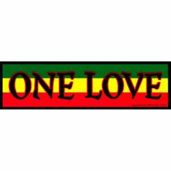 One Love Rasta Flag Backaground - Bumper Sticker
