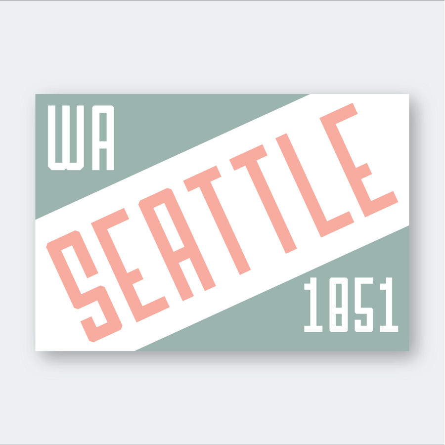 Seattle WA 1851 Retro - Vinyl Sticker