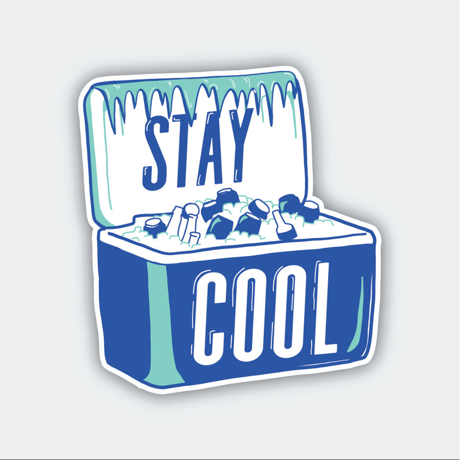 Stay Cool Ice, Drinks & Cooler Vinyl Sticker at Sticker Shoppe