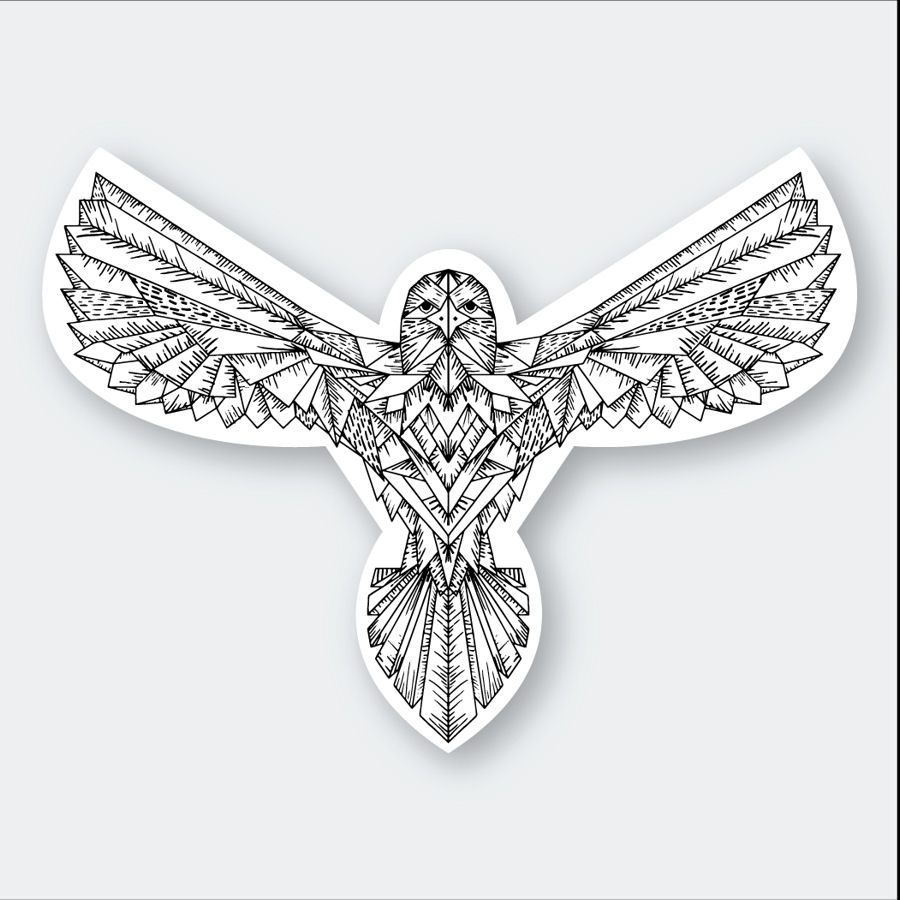 Geo Eagle Wings Spread - Vinyl Sticker