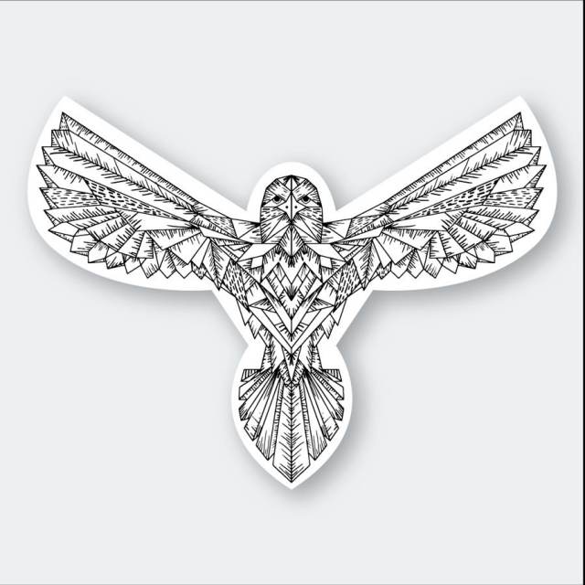 Geo Eagle Wings Spread - Vinyl Sticker