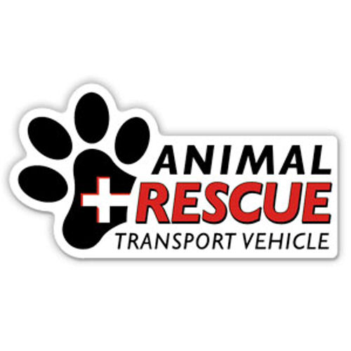 Animal Rescue Transport Vehicle Paw Transport Magnet at Sticker