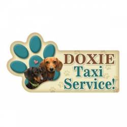 Doxie Double Taxi Service - Paw Transport Magnet