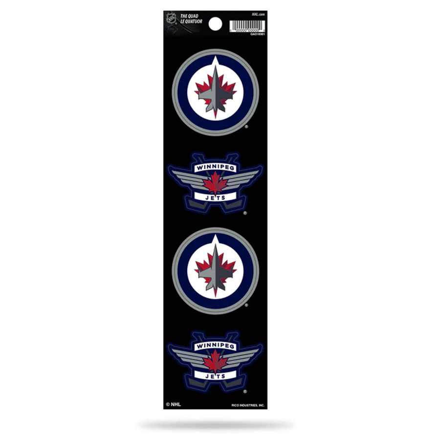 Winnipeg Jets Set Of 4 Quad Sticker Sheet at Sticker Shoppe