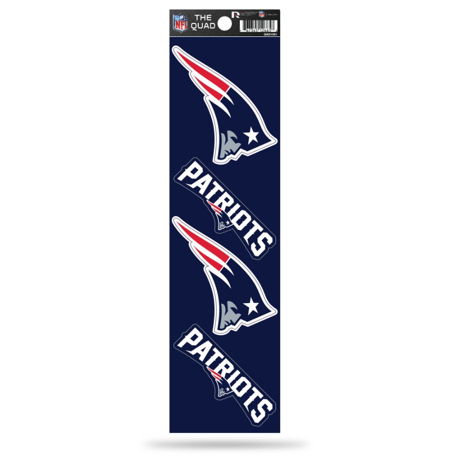 New England Patriots - Set Of 4 Quad Sticker Sheet