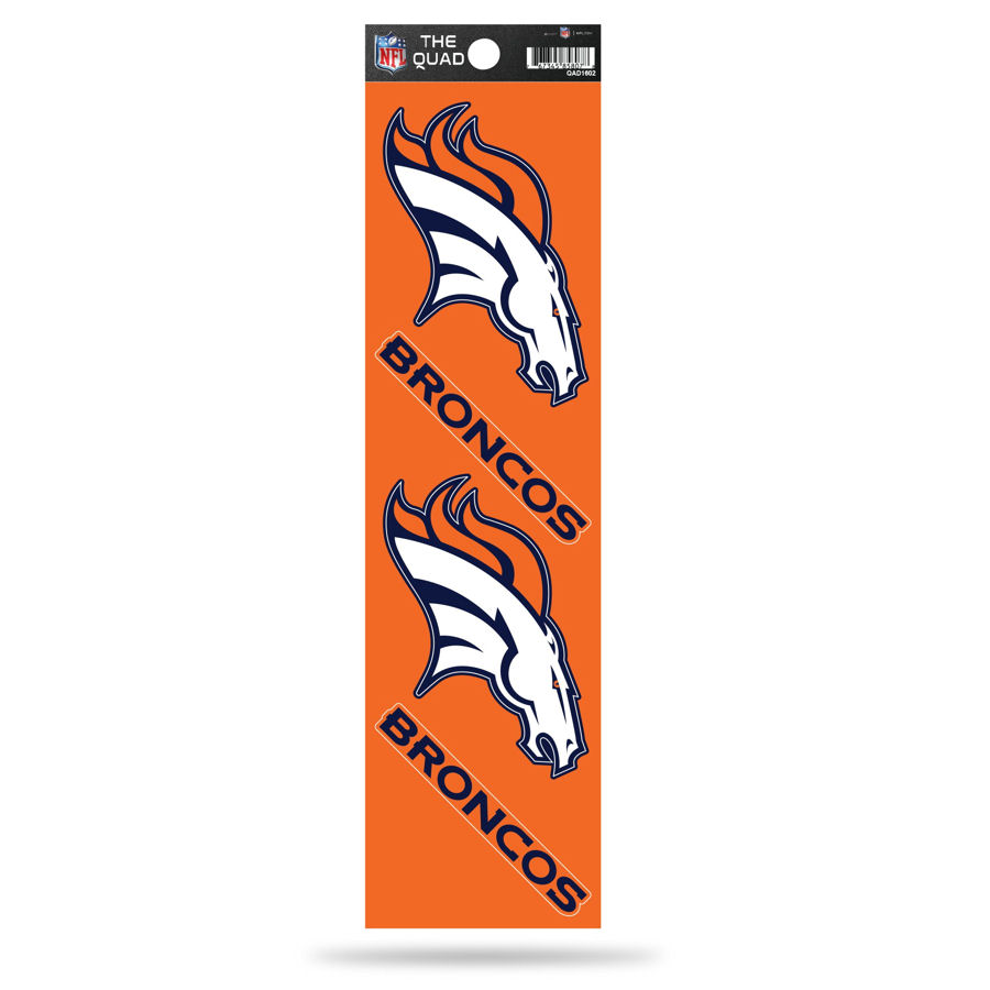 Denver Broncos - Set Of 4 Quad Sticker Sheet