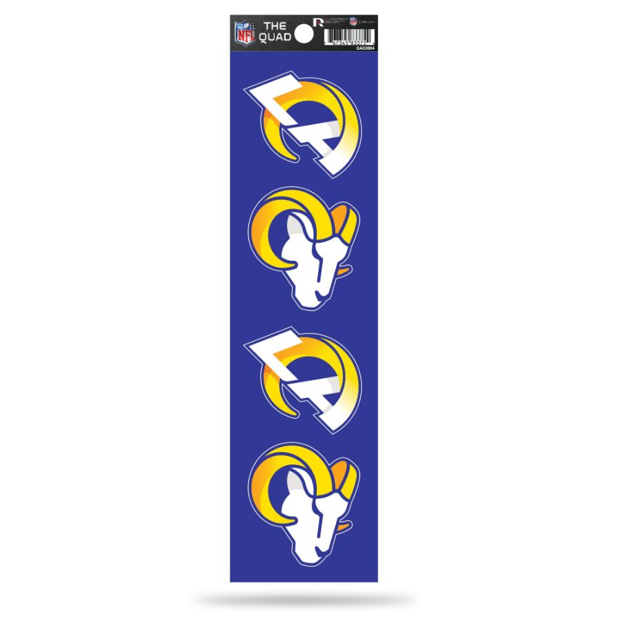 Los Angeles Rams 2020 Logo - Set Of 4 Quad Sticker Sheet at Sticker Shoppe