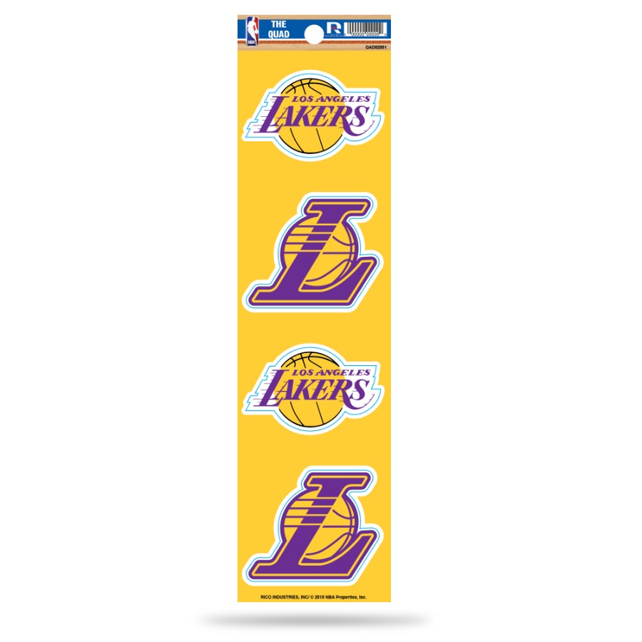 Los Angeles Lakers Set Of 4 Quad Sticker Sheet at Sticker Shoppe