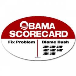 Obama Scorecard - Oval Sticker