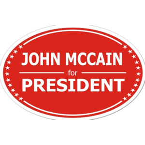 Red John McCain - Oval Sticker