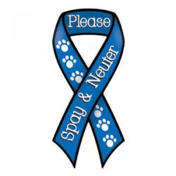 Please Spay & Neuter - Blue Mini Ribbon Magnet