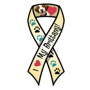 I Love My Brittany - Tan Ribbon Magnet