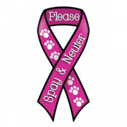 Please Spay & Neuter - Magenta Mini Ribbon Magnet