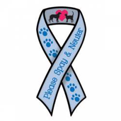 Please Spay & Neuter - Light Blue Mini Ribbon Magnet