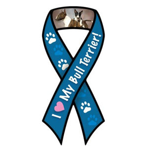 I Love My Bull Terrier - Ribbon Magnet