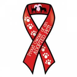 Proud Owner Of An Adopted Pet - Red Ribbon Magnet