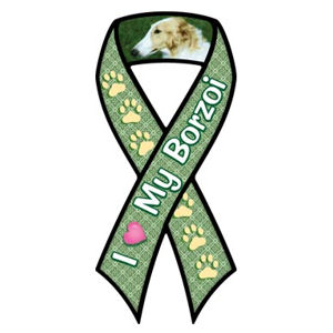 I Love My Borzoi - Ribbon Magnet