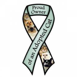 Proud Owner Of An Adopted Cat - Ribbon Magnet