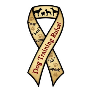 Dog Training Rules - Ribbon Magnet at Sticker Shoppe