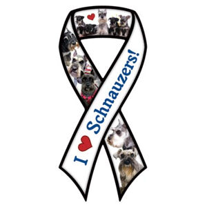 I Love Schnauzers - Ribbon Magnet