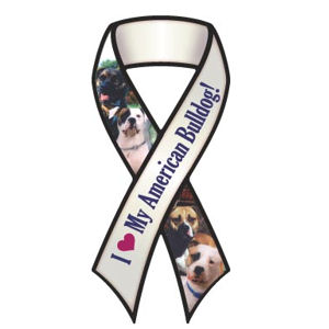 I Love My American Bulldog - Ribbon Magnet