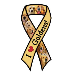 I Love Goldens - Ribbon Magnet