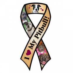 I Love My Pitbull - Ribbon Magnet