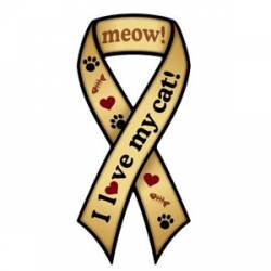 I Love My Cat Meow - Ribbon Magnet