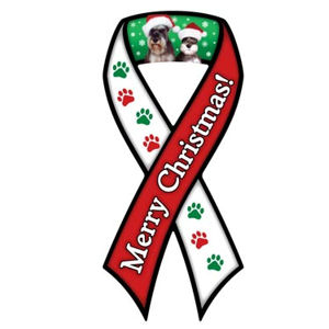 Merry Christmas With Schnauzer - Ribbon Magnet