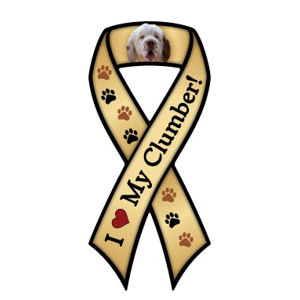 I Love My Clumber Spaniel - Ribbon Magnet