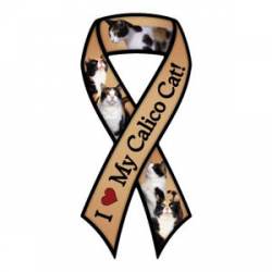 I Love My Calico Cat - Ribbon Magnet