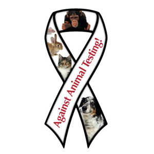Against Animal Testing - Ribbon Magnet