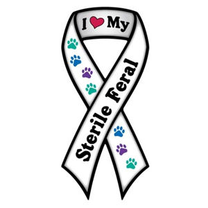 I Love My Sterile Feral - Ribbon Magnet
