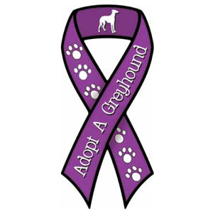 Adopt A Greyhound - Purple Mini Ribbon Magnet