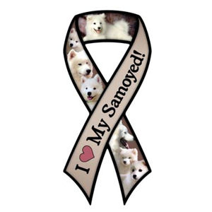 I Love My Samoyed - Ribbon Magnet