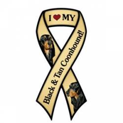 I Love My Black & Tan Coonhound - Ribbon Magnet