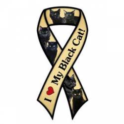 I Love My Black Cat - Ribbon Magnet