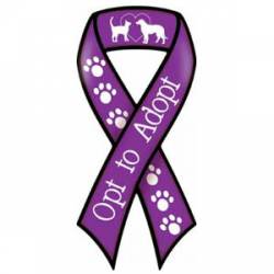 Opt To Adopt - Purple Ribbon Magnet