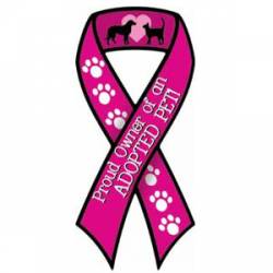 Proud Owner Of An Adopted Pet - Magenta Ribbon Magnet