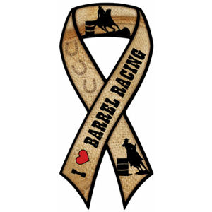 I Love Barrel Racing - Ribbon Magnet at Sticker Shoppe