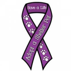 Save A Life Adopt A Shelter Pet - Ribbon Magnet
