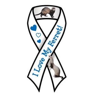 I Love My Ferret - Ribbon Magnet