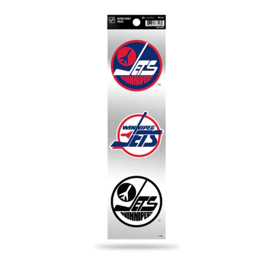 Winnipeg Jets Retro Vintage Logo Sheet Of 3 Triple Spirit Stickers at